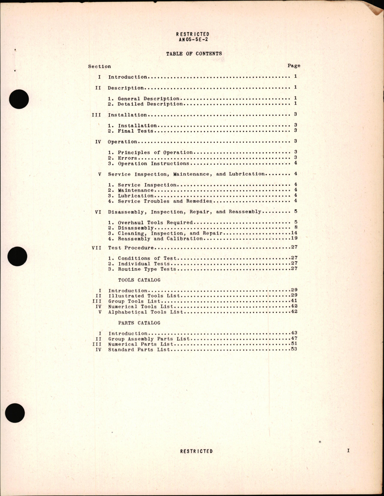 Sample page 5 from AirCorps Library document: Instructions with Parts Catalog for Types 257B-01 & 257B-08 Magnetic Tachometers