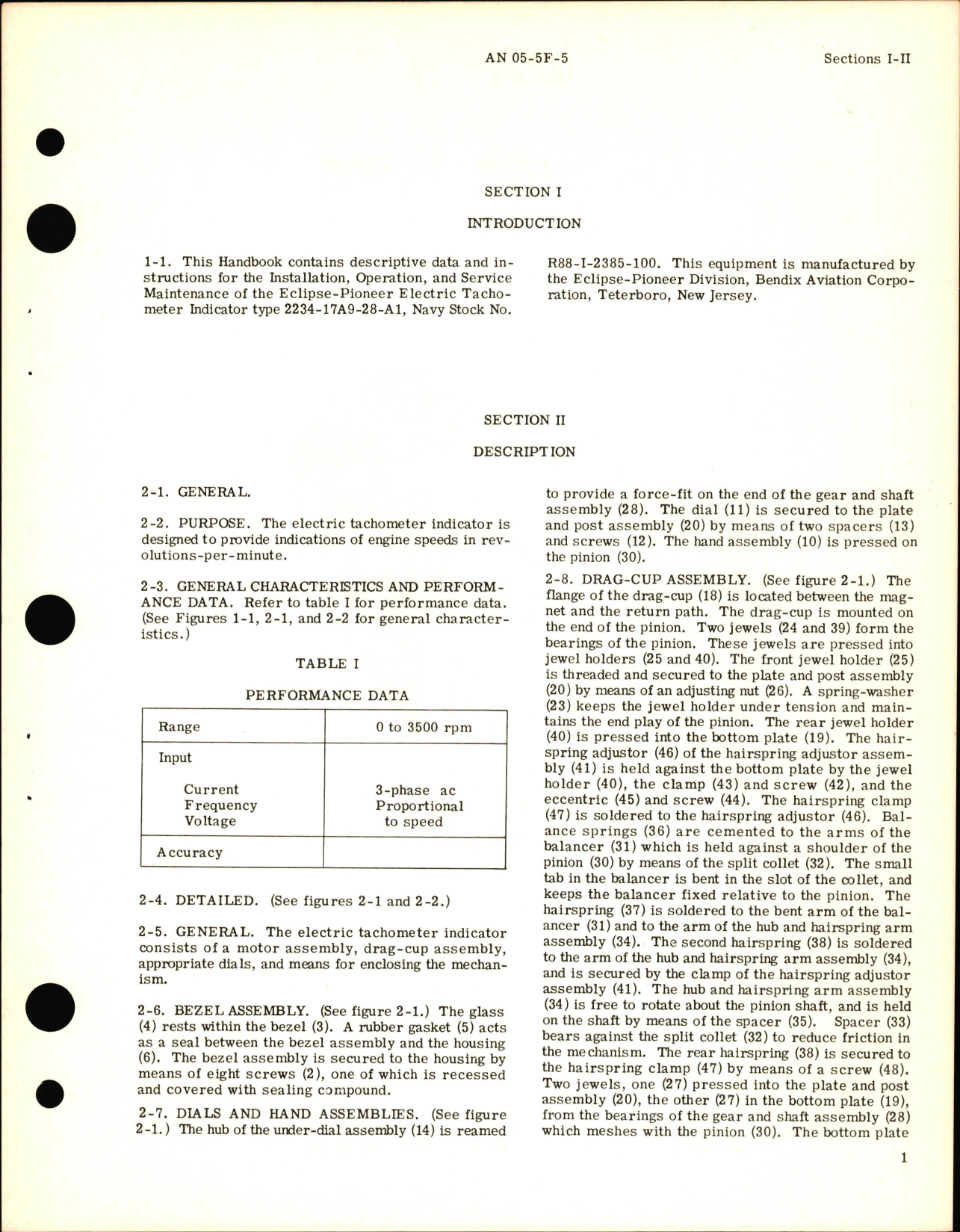 Sample page 5 from AirCorps Library document: Operation and Service Instructions for Tachometer Indicator Part No. 2234-17A9-28-A1