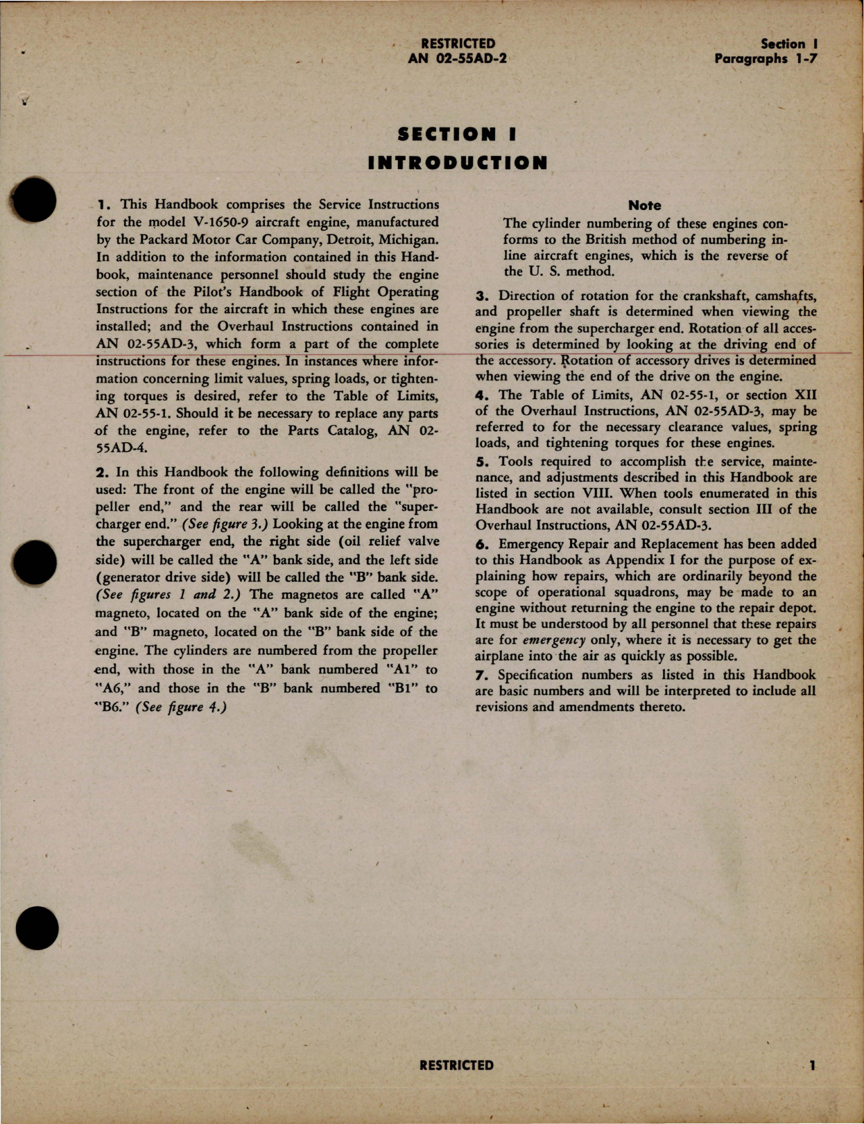 Sample page 9 from AirCorps Library document: Service Instructions for V-1650-9 Aircraft Engines