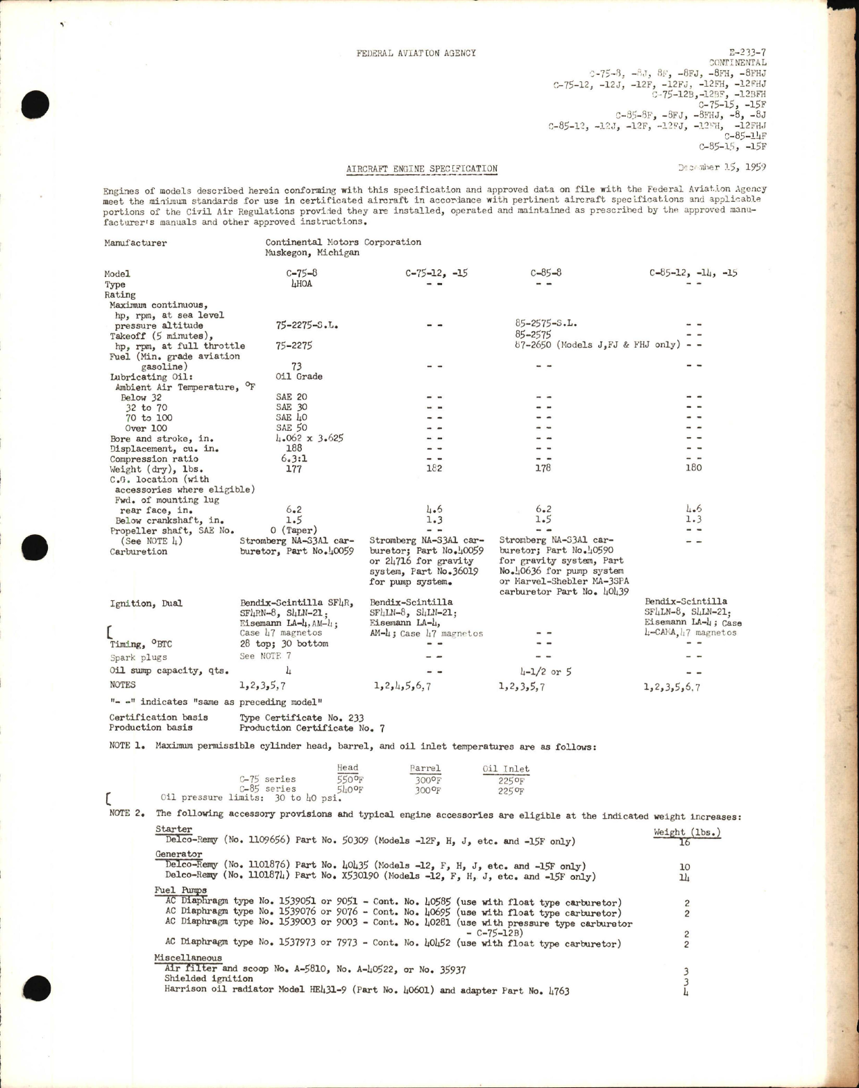 Sample page 1 from AirCorps Library document: C-75 and C-85