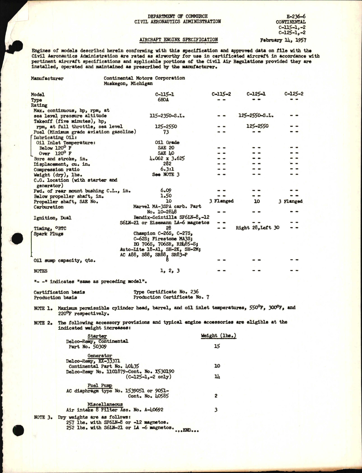 Sample page 1 from AirCorps Library document: C-115 and C-125