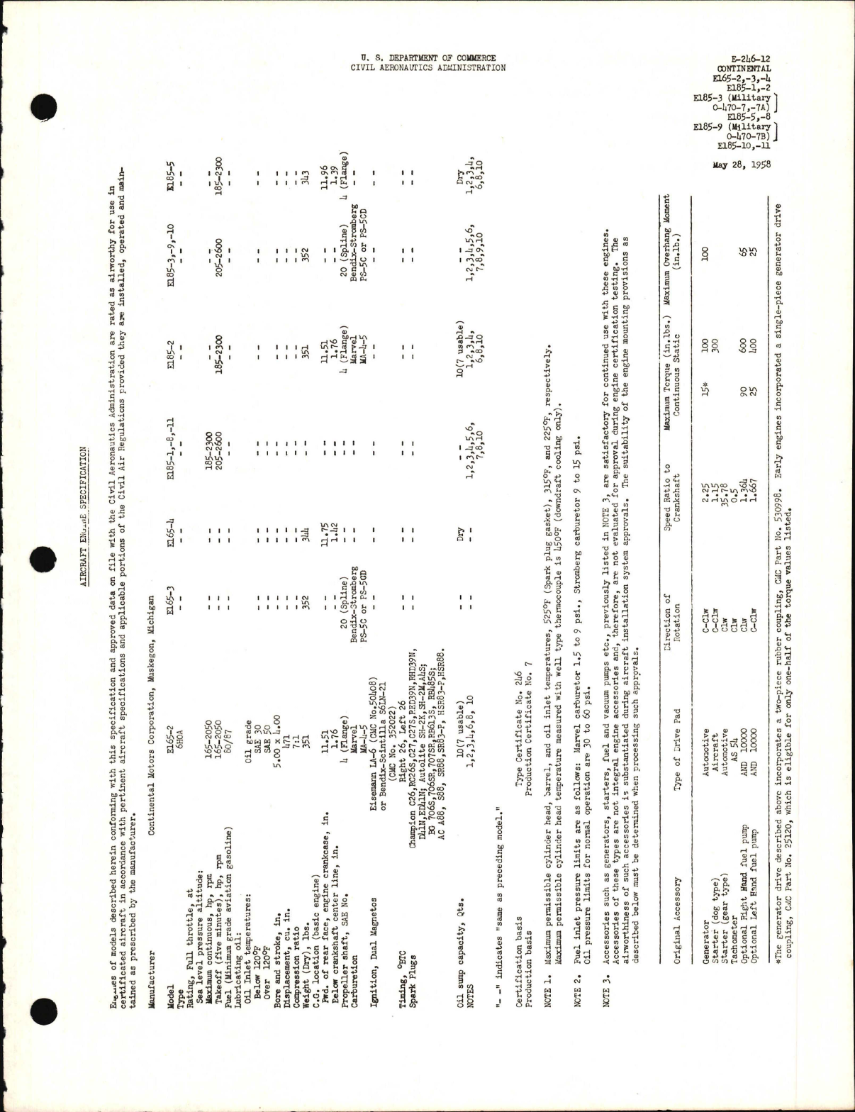 Sample page 1 from AirCorps Library document: E165, E185, and O-470-7
