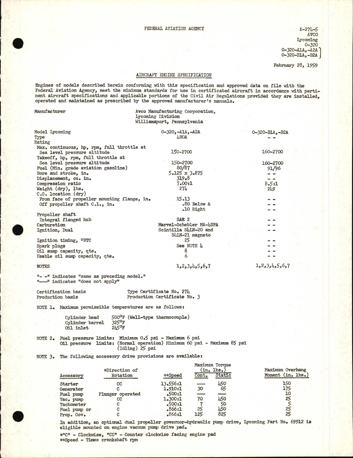 Sample page 1 from AirCorps Library document: O-320