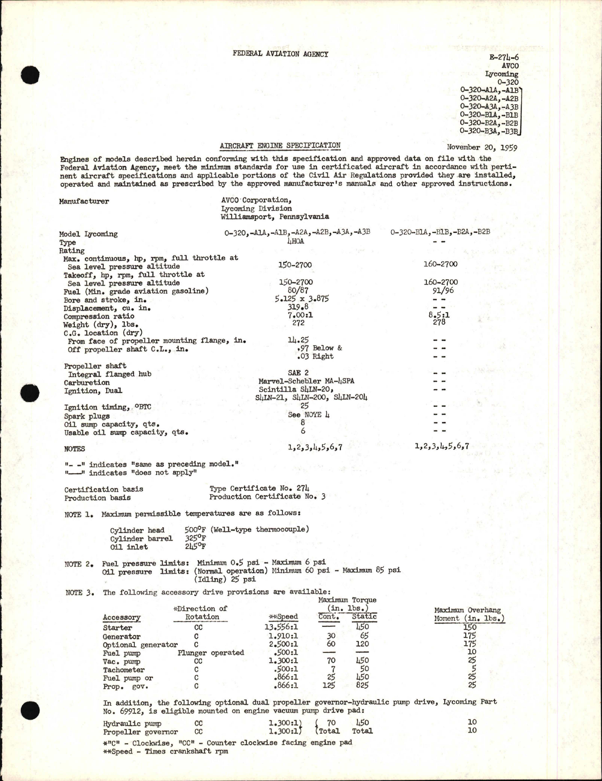 Sample page 1 from AirCorps Library document: O-320