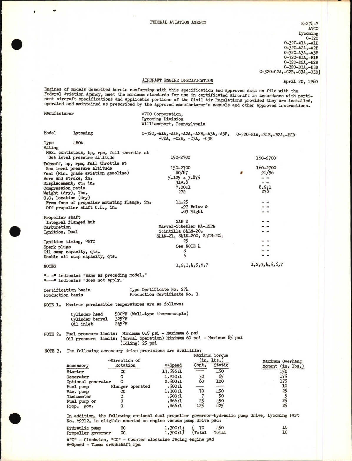 Sample page 1 from AirCorps Library document: O-320