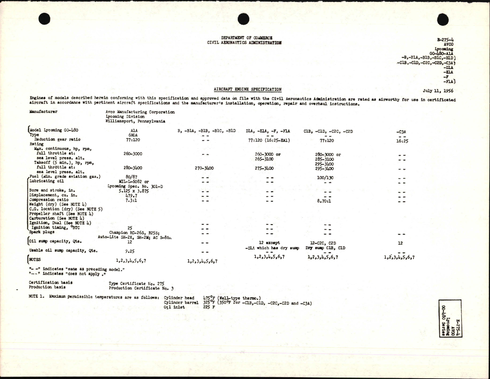 Sample page 1 from AirCorps Library document: GO-480