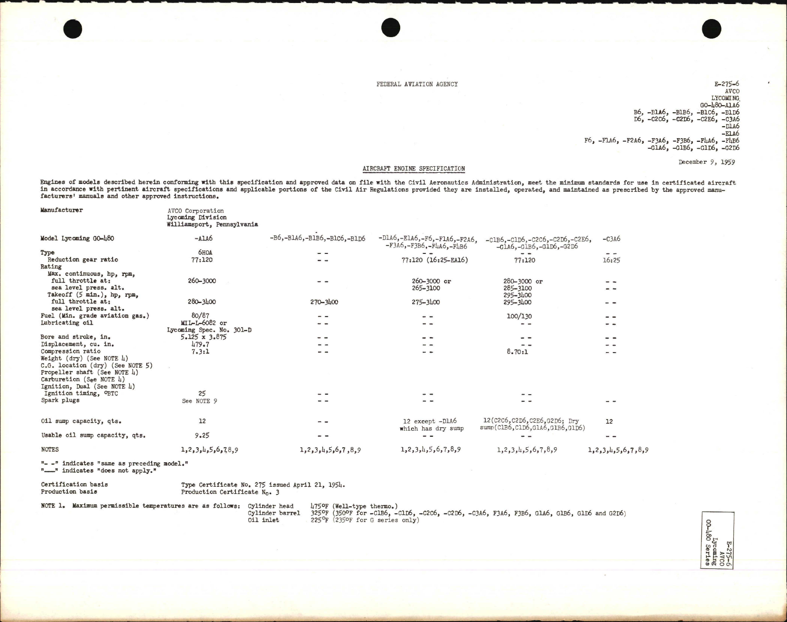 Sample page 1 from AirCorps Library document: GO-480