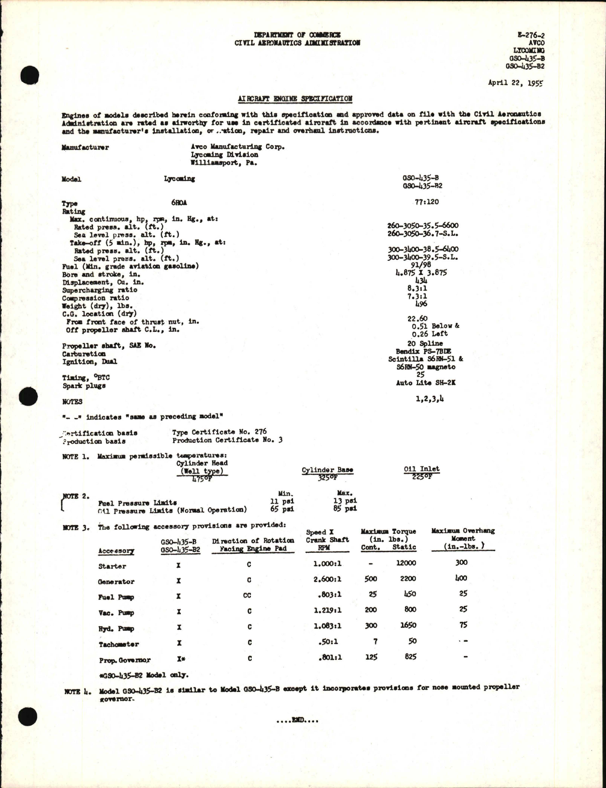 Sample page 1 from AirCorps Library document: GSO-435-B and GSO-435-B2