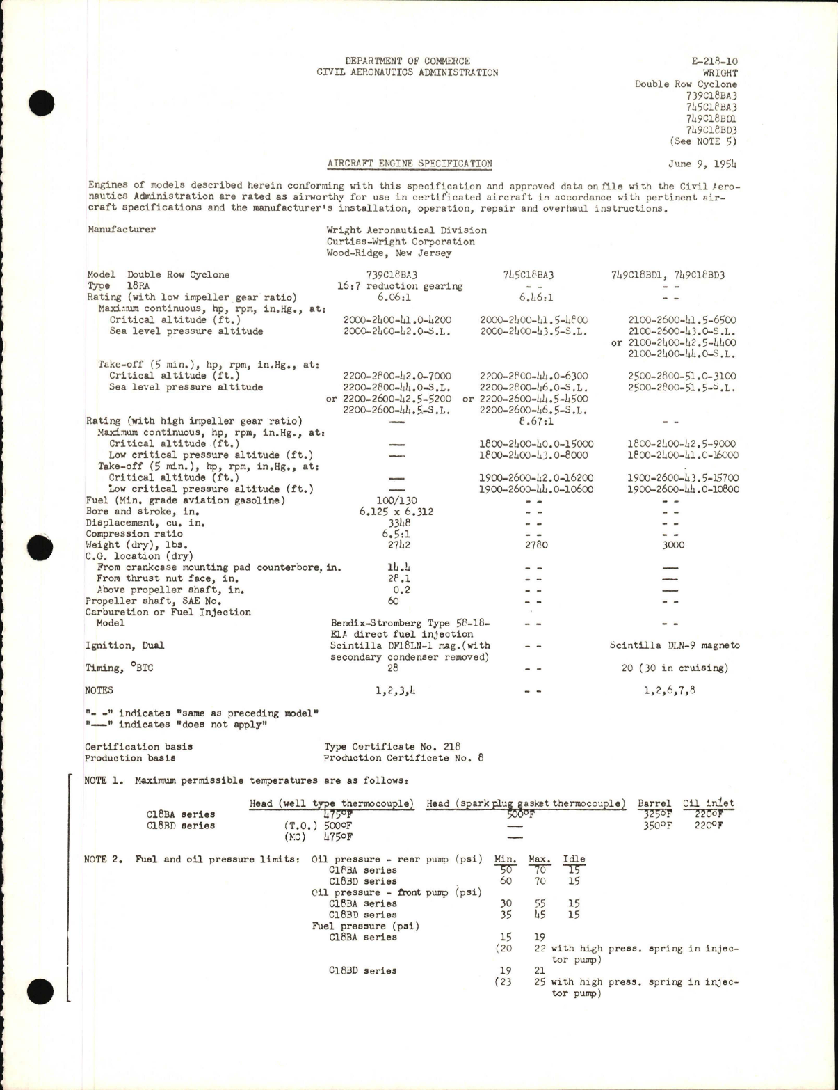 Sample page 1 from AirCorps Library document: 739C18BA3, 745C18BA3, 749C18BD1 and 749C18BD3 Double Row Cyclone