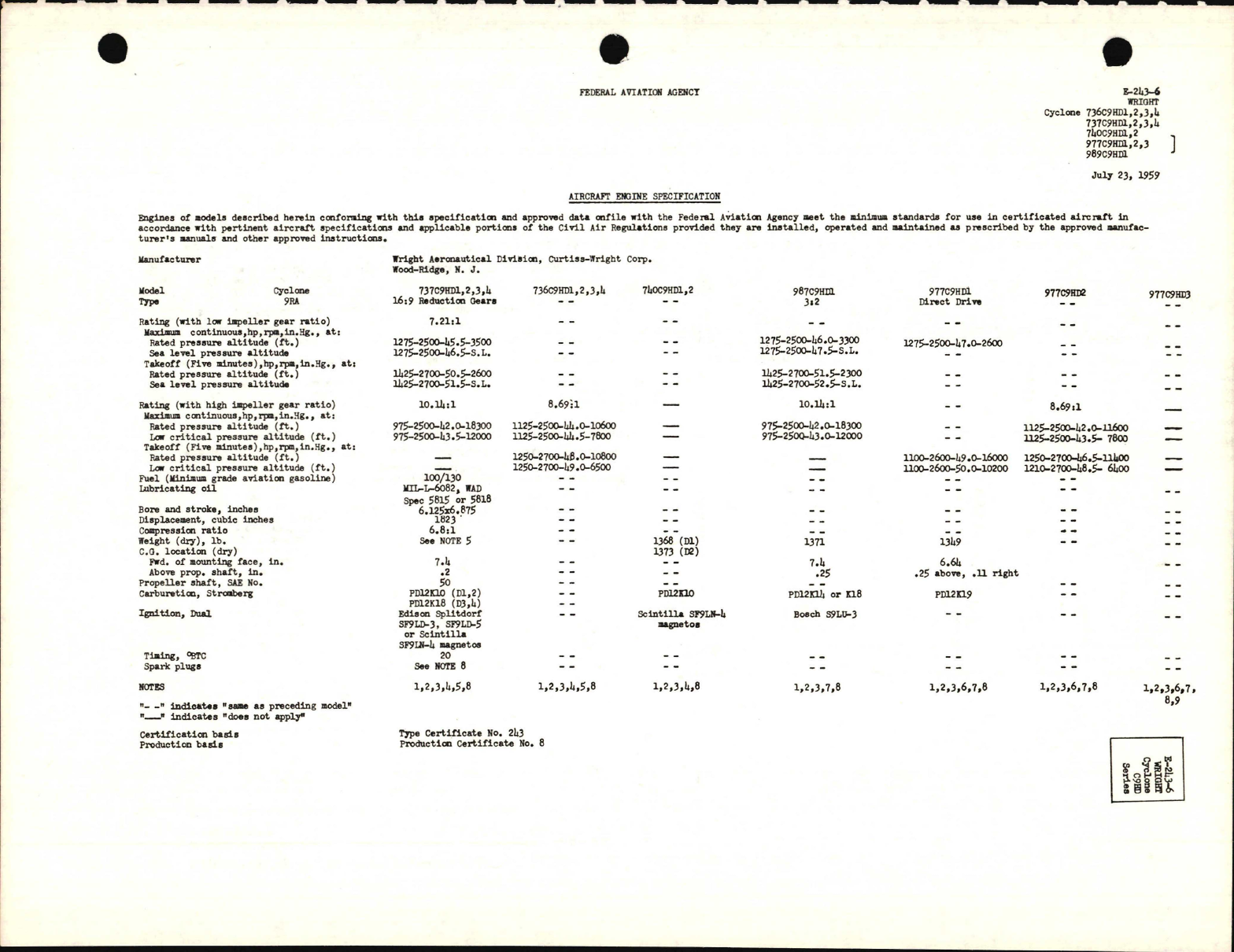 Sample page 1 from AirCorps Library document: 736C9HD, 737C9HD, 740C9HD, 977C9HD, 989C9HD1 Cyclone