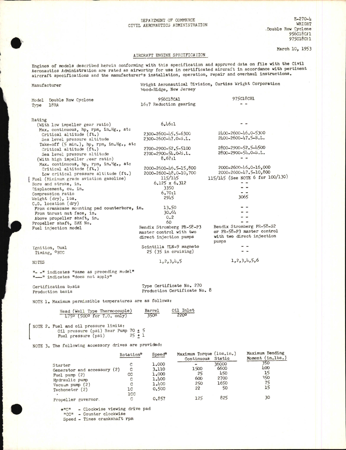 Sample page 1 from AirCorps Library document: 956C18CA1 and 975C18CB1 Double Row Cyclone