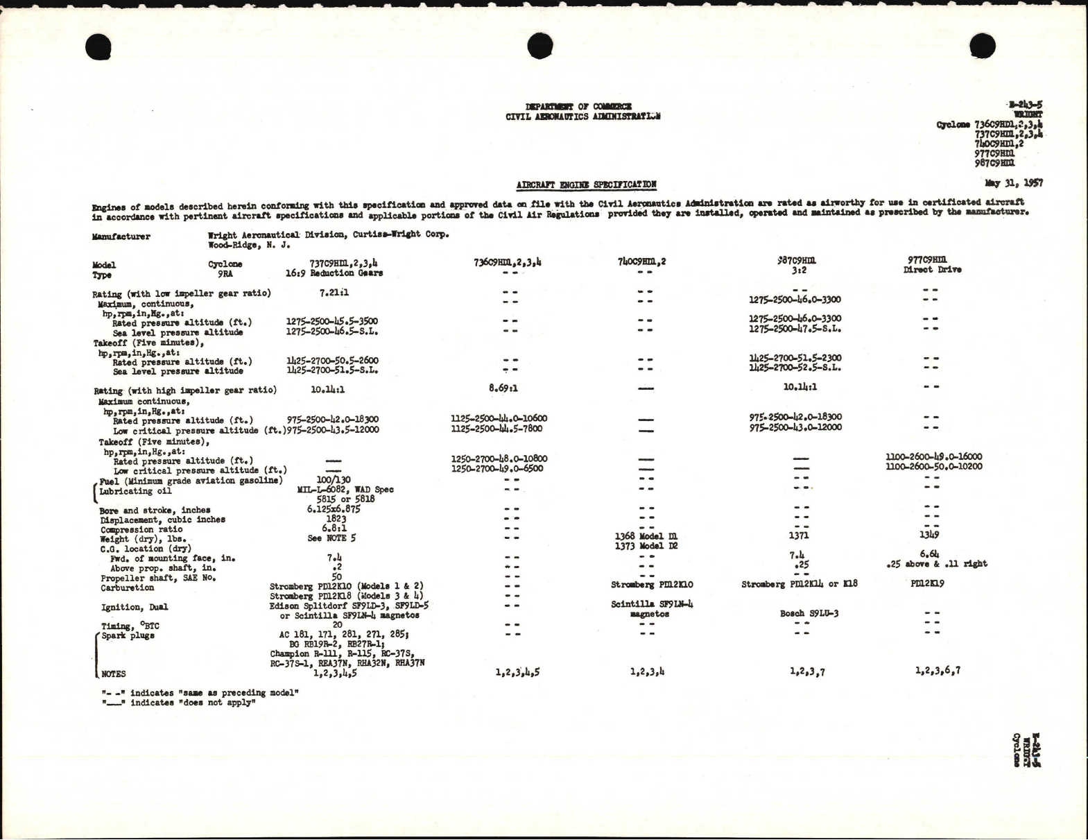 Sample page 1 from AirCorps Library document: 736C9HD, 737C9HD, 740C9HD, 977C9HD1, 987C9HD1 Cyclone