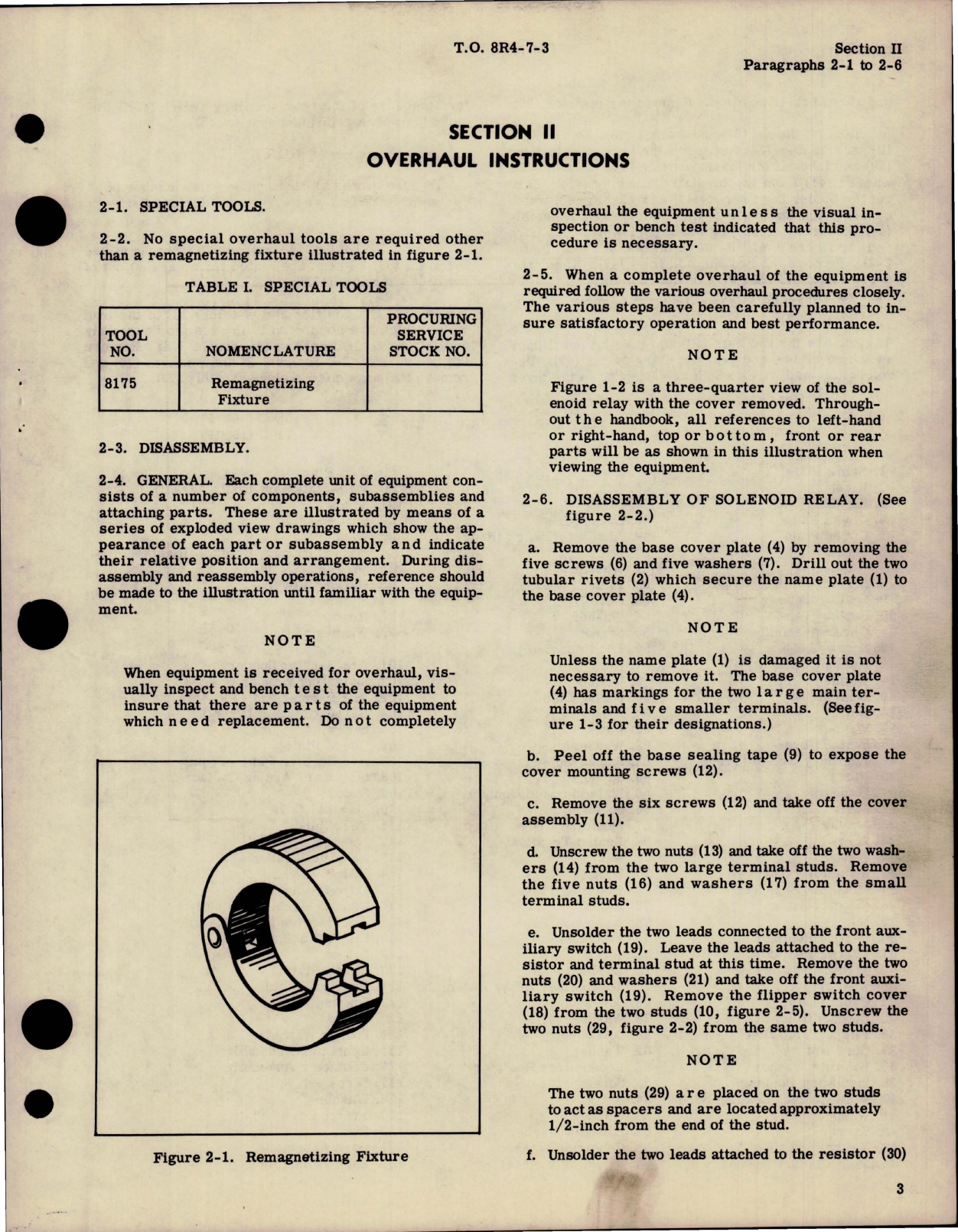 Sample page 7 from AirCorps Library document: Overhaul Instructions for Solenoid Relay - Type T-I