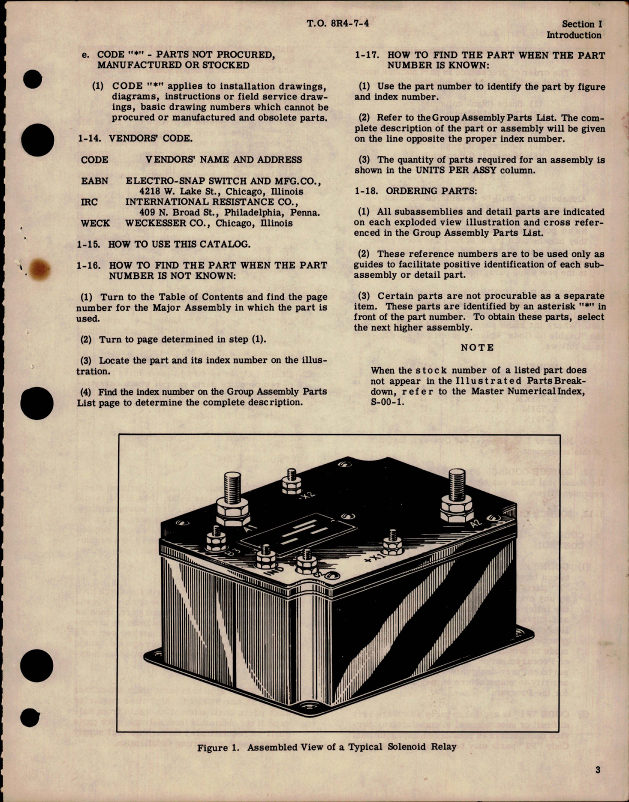 Sample page 5 from AirCorps Library document: Illustrated Parts Breakdown for Solenoid Relay - Type T-1