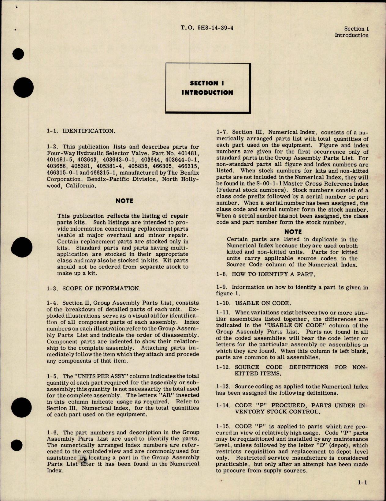 Sample page 5 from AirCorps Library document: Illustrated Parts Breakdown for Four Way Hydraulic Selector Valves - 1500 PSIG