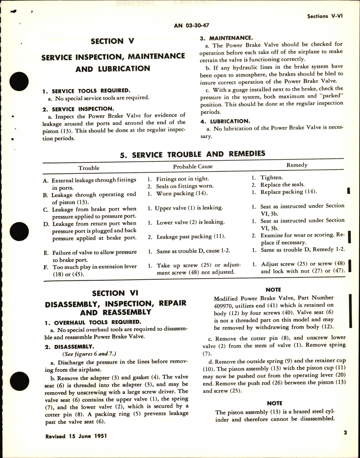 Sample page 7 from AirCorps Library document: Operation, Service, & Overhaul Instructions with Parts Catalog for Power Brake Valves