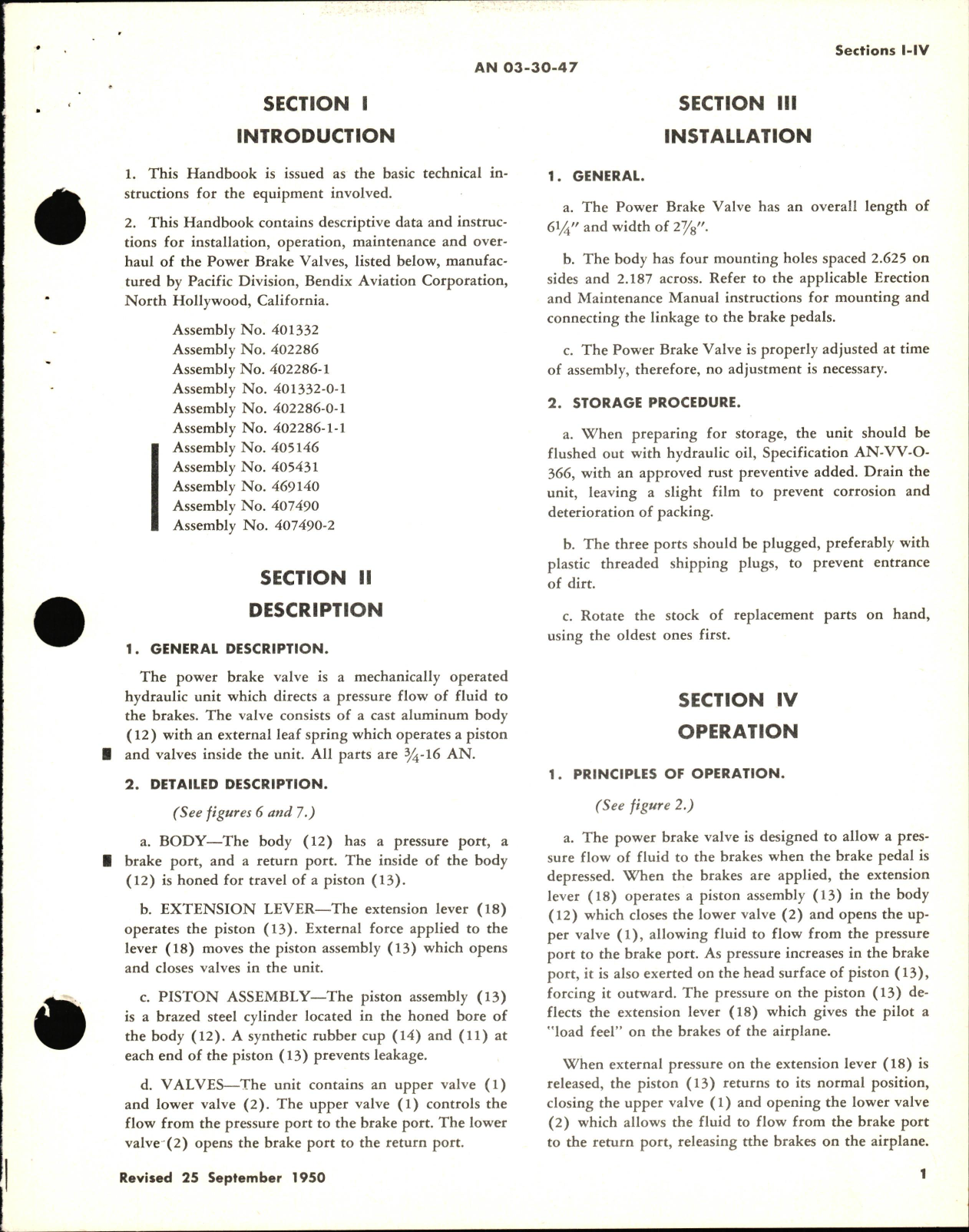 Sample page 5 from AirCorps Library document: Operation, Service, & Overhaul Instructions with Parts Catalog for Power Brake Valves