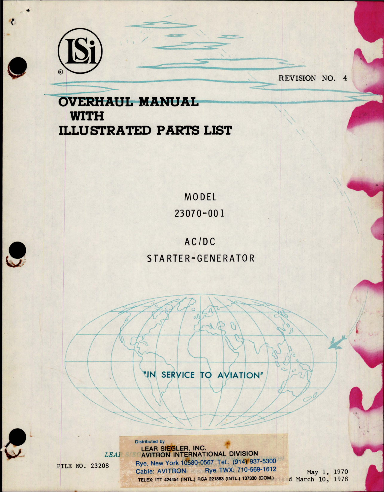 Sample page 1 from AirCorps Library document: Overhaul with Illustrated Parts List for AC-DC Starter-Generator - Model 23070-001 