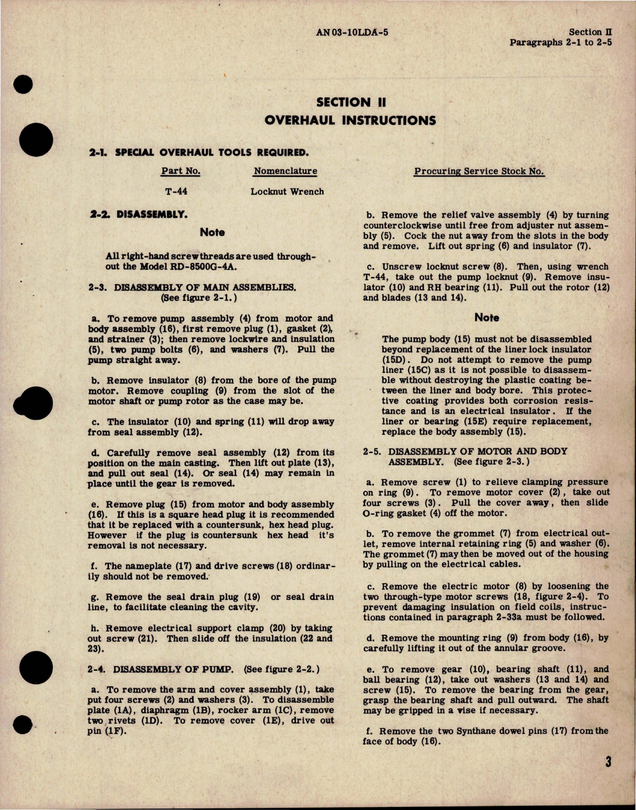 Sample page 7 from AirCorps Library document: Overhaul Instructions for Fully Submerged Type Water Injection Pump - Series R-8500 