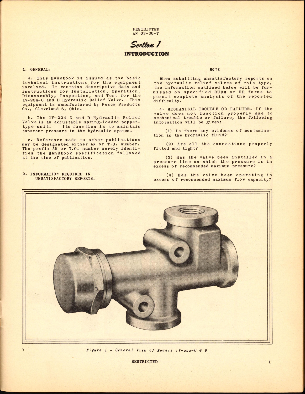 Sample page 9 from AirCorps Library document: Handbook of Instructions with Parts Catalog for Pesco Hydraulic Relief Valve 1V-224, 1V-436, and 1V-575