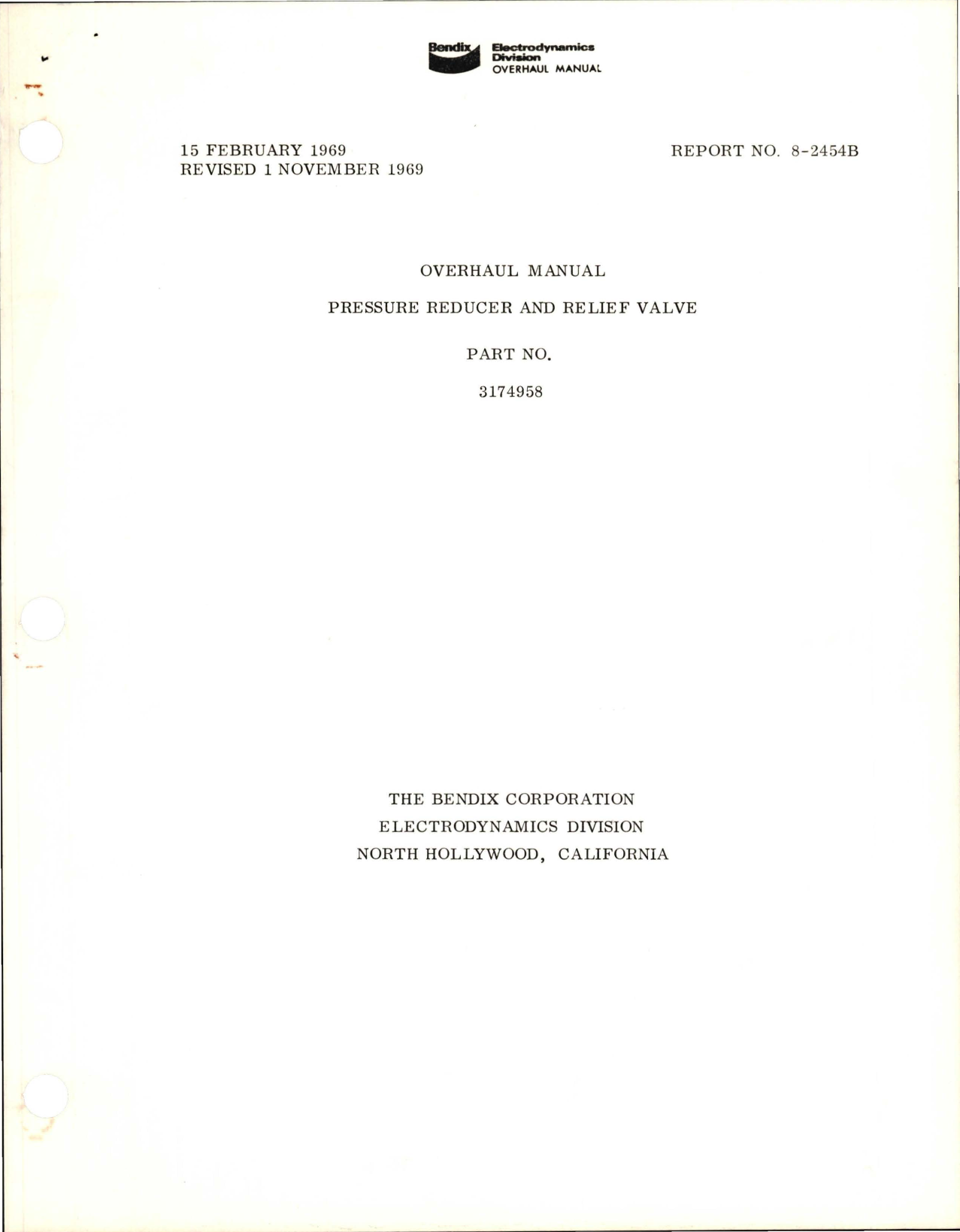 Sample page 1 from AirCorps Library document: Overhaul Manual for Pressure Reducer & Relief Valve - Part 3174958