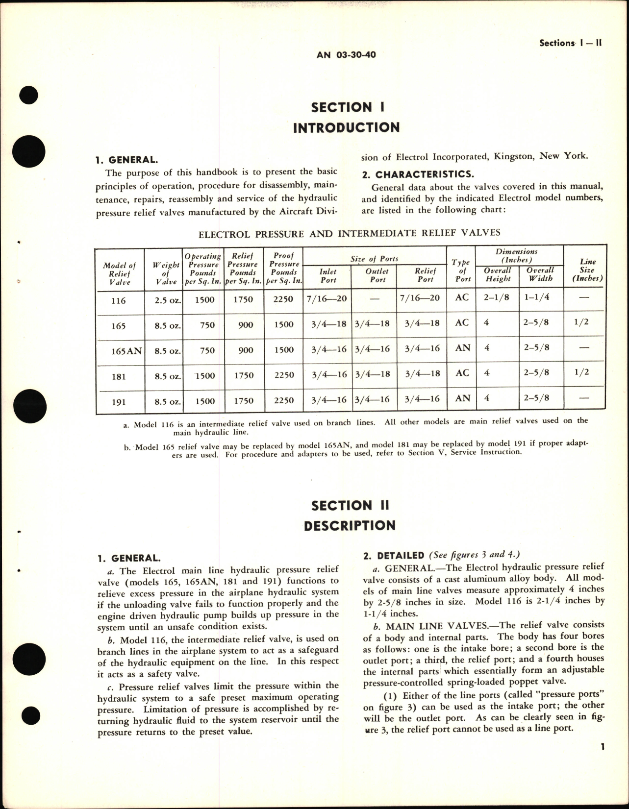 Sample page 5 from AirCorps Library document: Instructions with Parts Catalog for Pressure Relief and Intermediate Valve