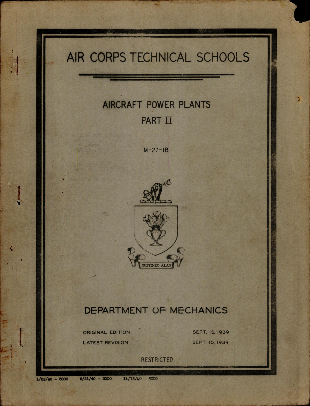 Sample page 1 from AirCorps Library document: Air Corps Technical Schools - Aircraft Power Plants Part II