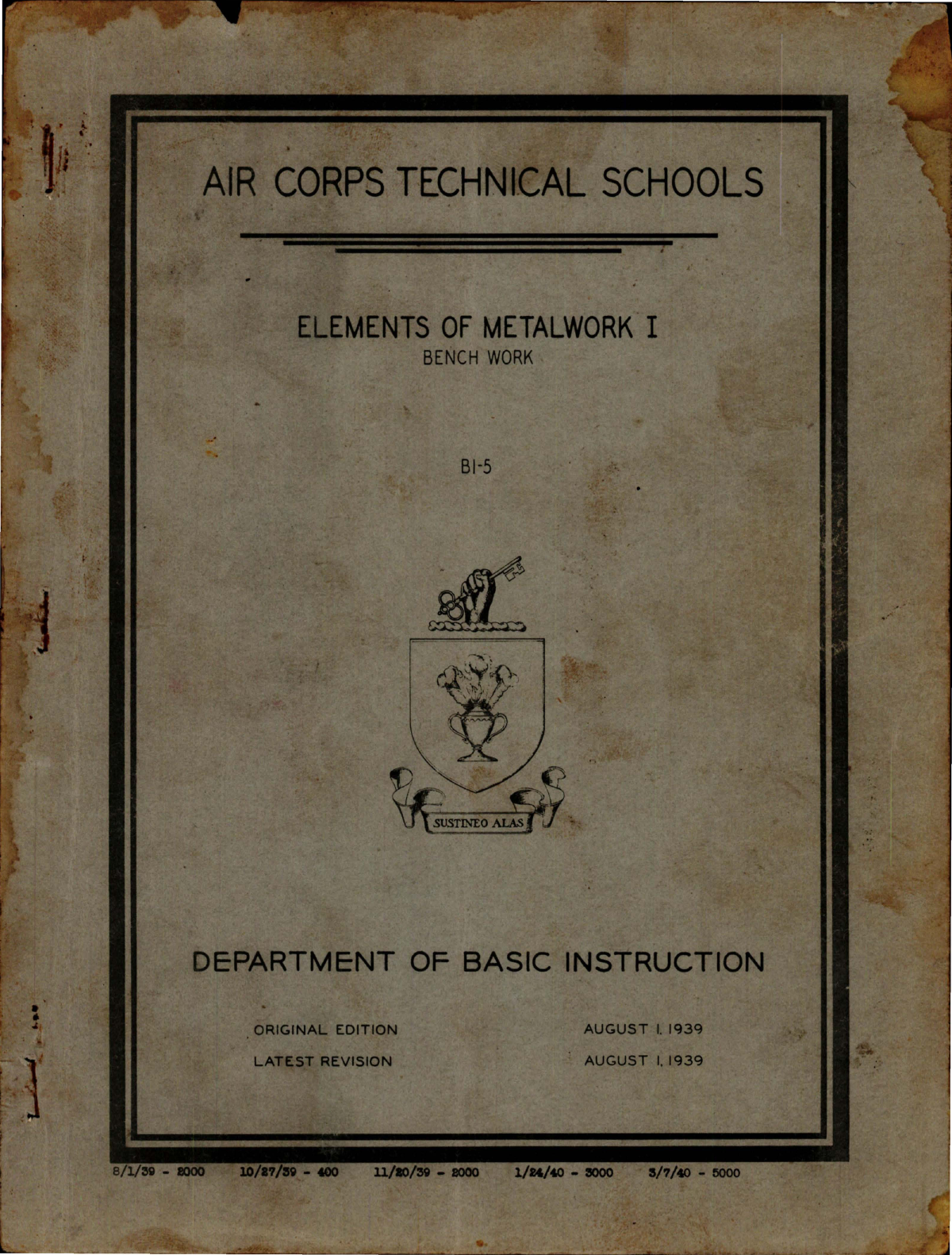 Sample page 1 from AirCorps Library document: Elements of Metalwork I - Bench Work