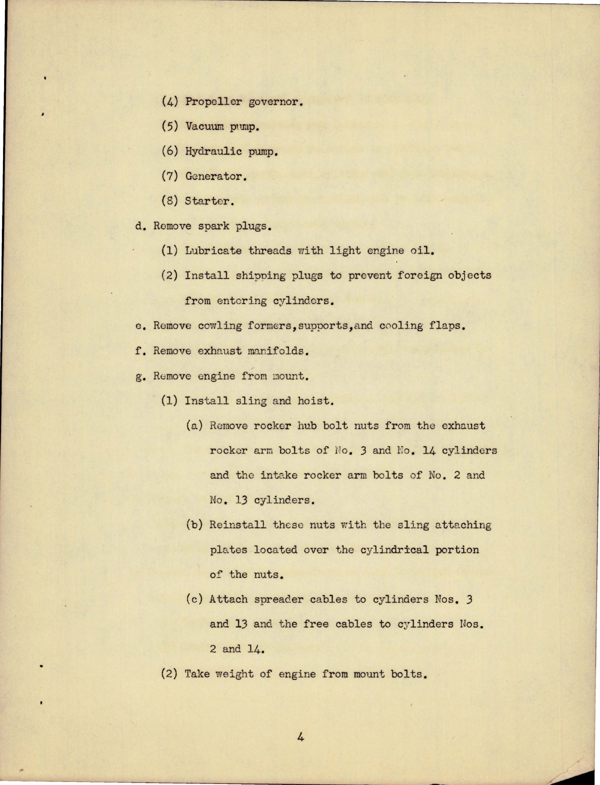 Sample page 5 from AirCorps Library document: Project Guide for Power Plant Installation and Operation  - Disassembly of R-2600-9 Engine and Mount Assemblies