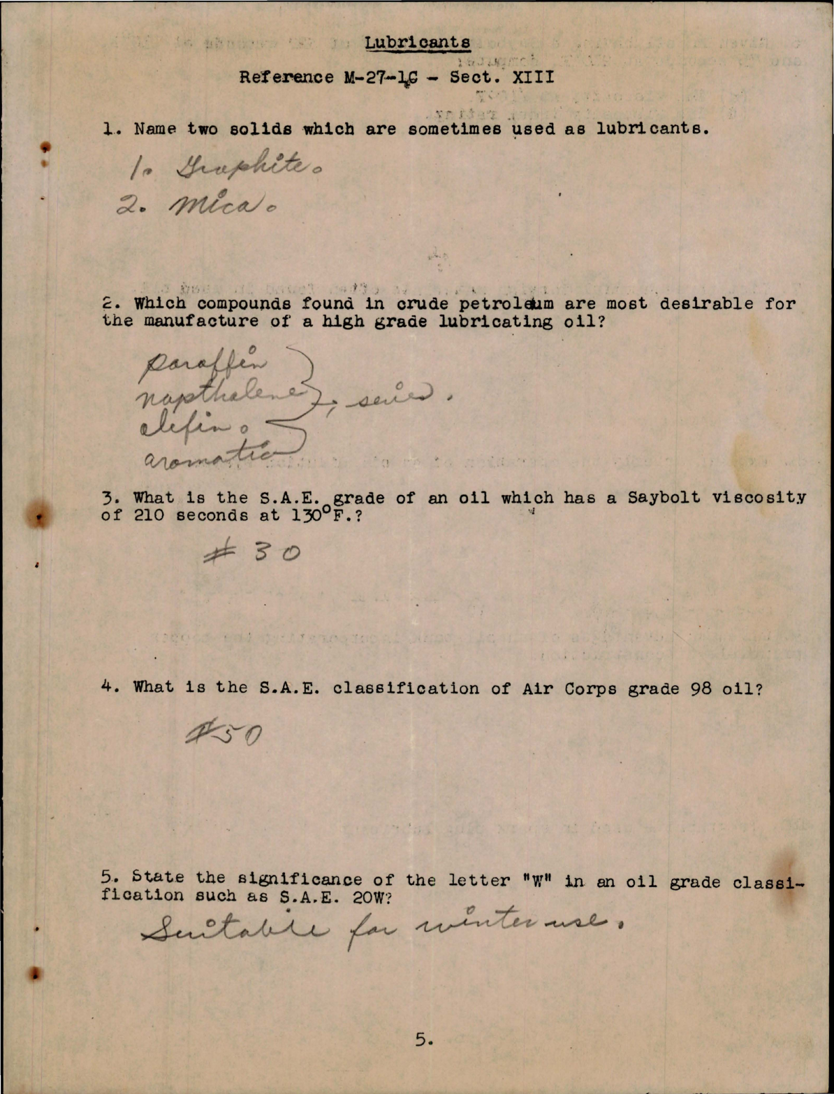 Sample page 5 from AirCorps Library document: Study Assignment and Questionnaire for Aircraft Power Plants - Pt III