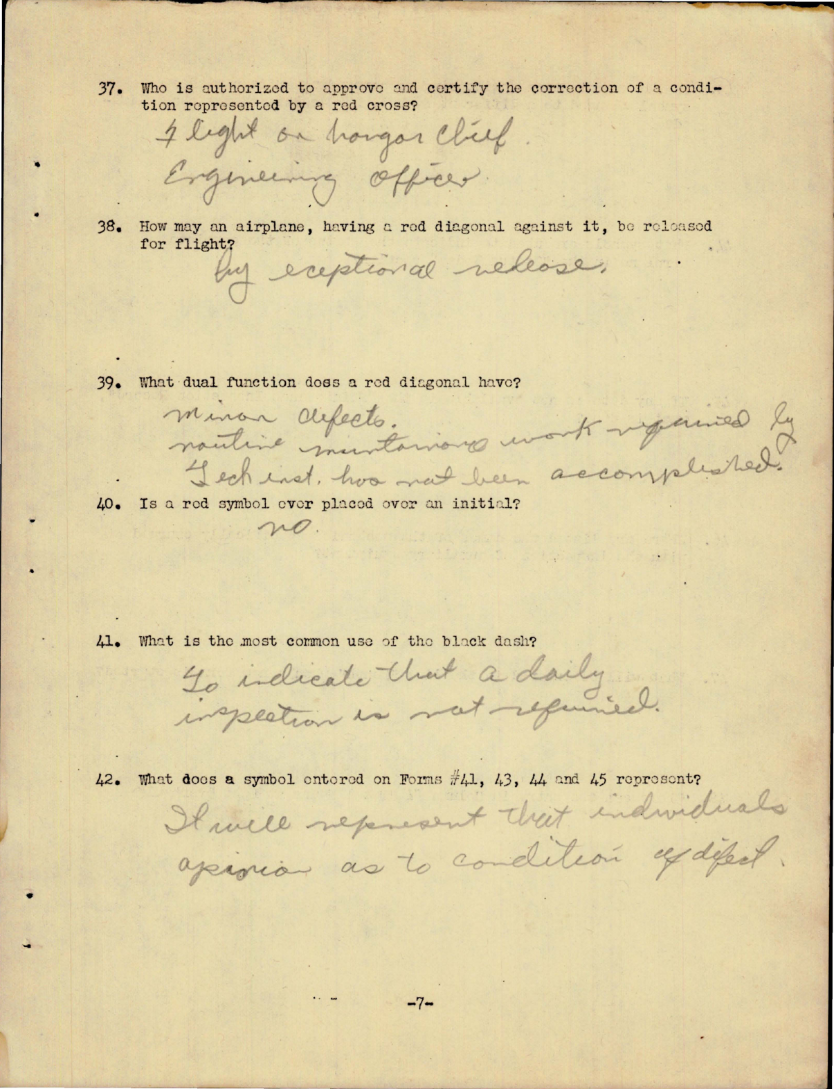 Sample page 9 from AirCorps Library document: Questionnaire for Air Corps Fundamentals