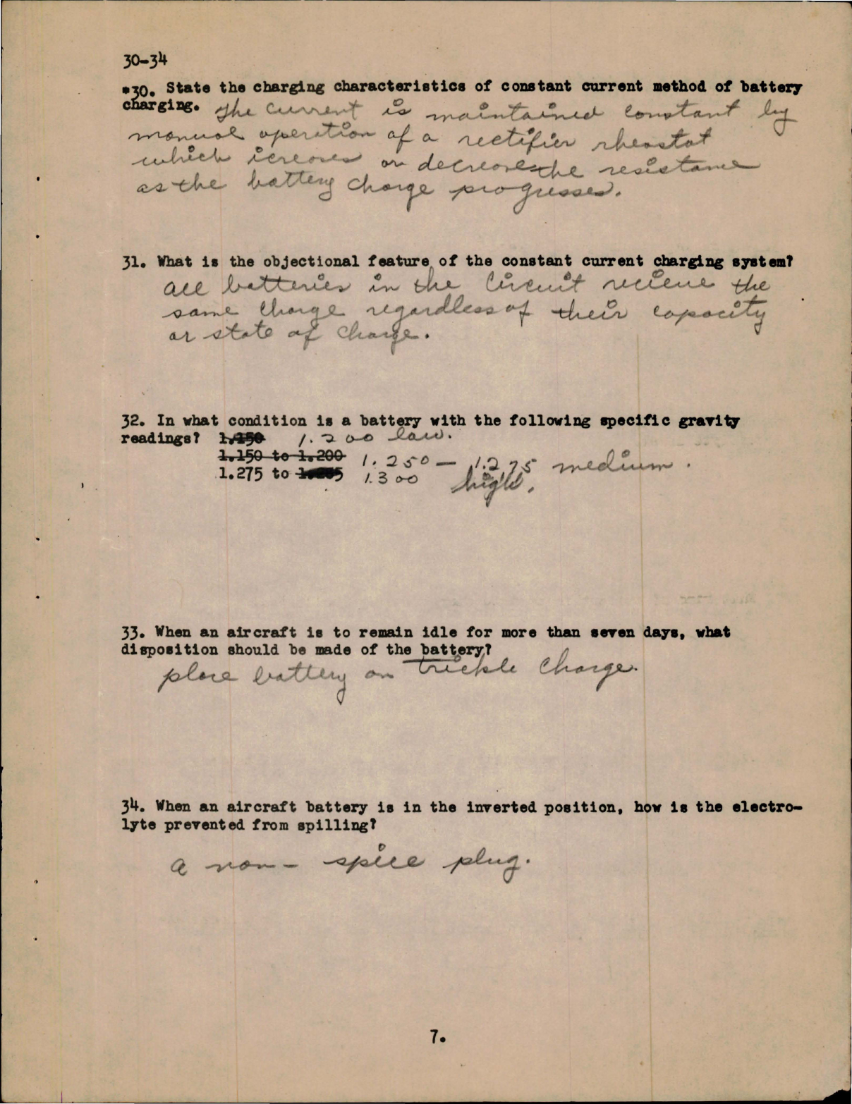 Sample page 7 from AirCorps Library document: Study Assignments & Questionnaires for Aircraft Engines - Pt II - Electrical Systems 