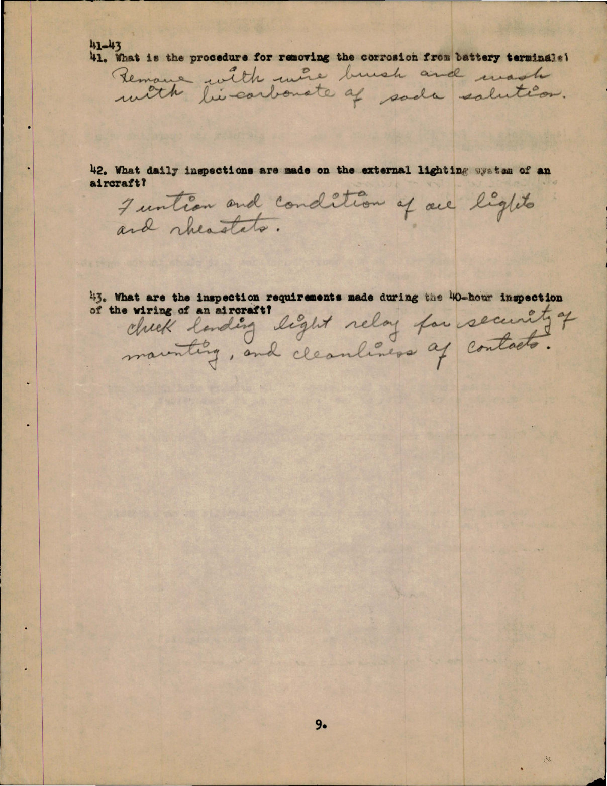 Sample page 9 from AirCorps Library document: Study Assignments & Questionnaires for Aircraft Engines - Pt II - Electrical Systems 