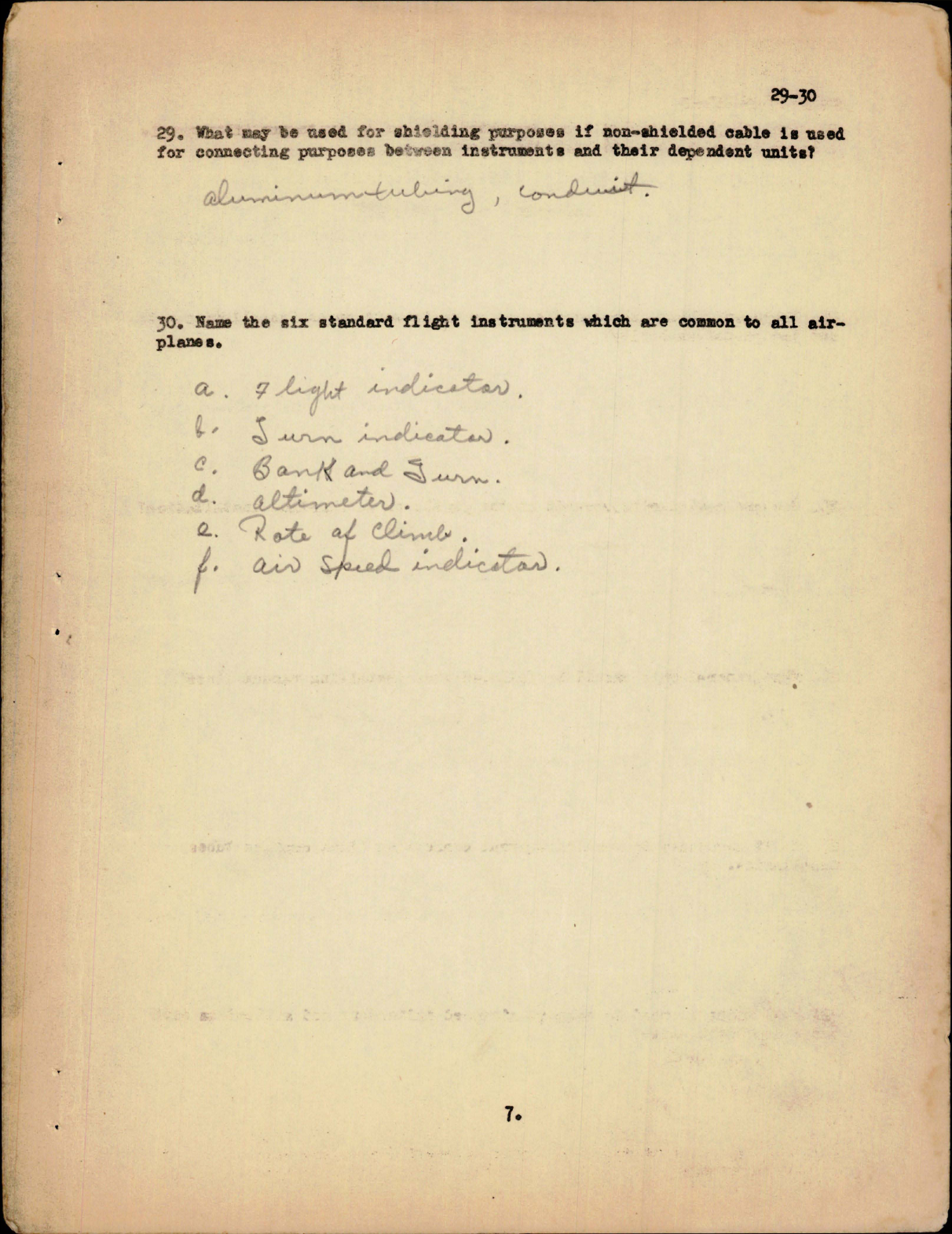 Sample page 7 from AirCorps Library document: Study Assignment & Questionnaire for Aircraft Instruments