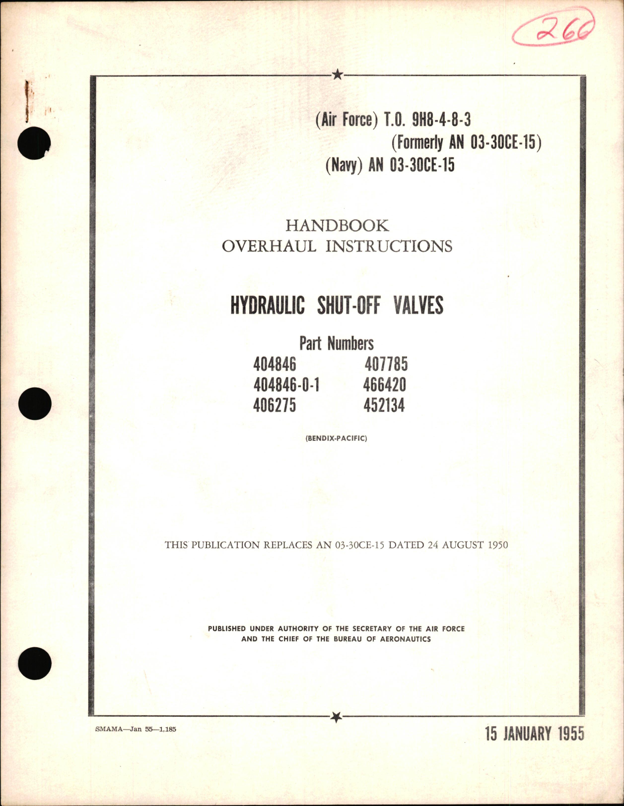 Sample page 1 from AirCorps Library document: Overhaul Instructions for Hydraulic Shut-off Valves Part Nos. 404846, 404846-0-1, 406275, 407785, 466420, 452134