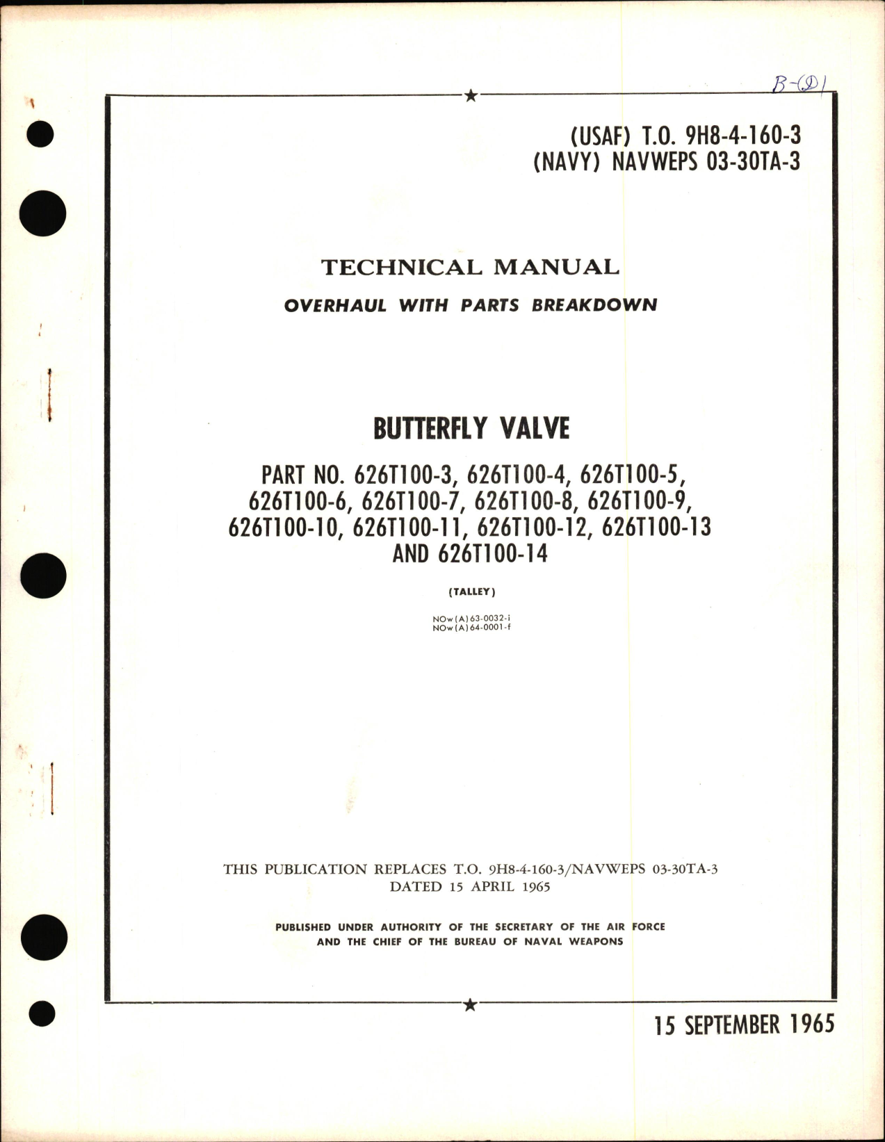 Sample page 1 from AirCorps Library document: Overhaul Manual with Parts Breakdown for Butterfly Valve
