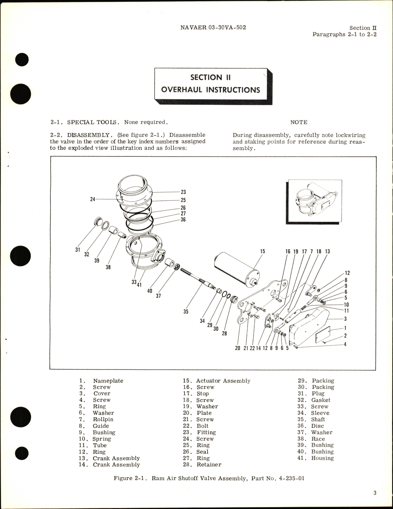Sample page 5 from AirCorps Library document: Overhaul Instructions for Ram Air Shutoff Valve Part No. 4-235-01