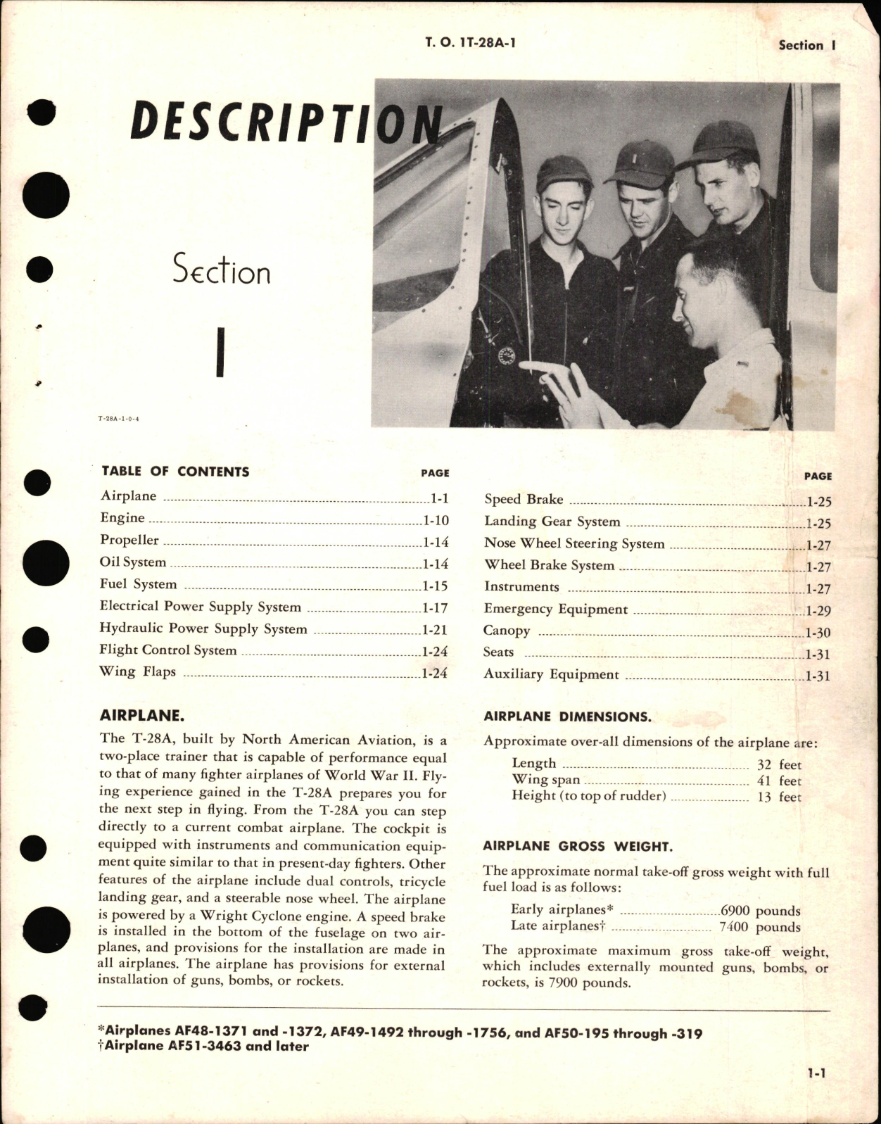 Sample page 7 from AirCorps Library document: Flight Handbook for the USAF Series T-28A Aircraft