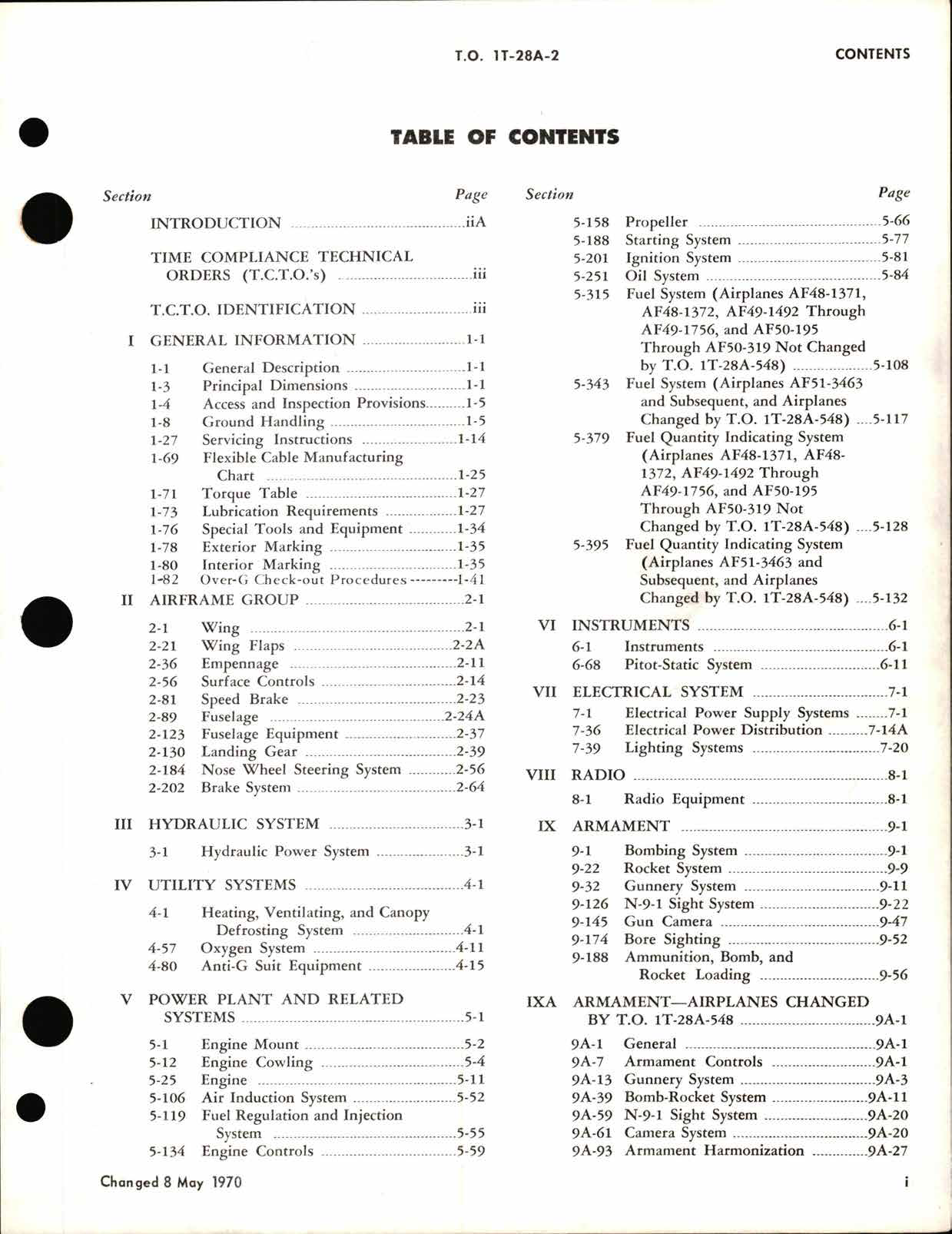 Sample page 5 from AirCorps Library document: Maintenance Manual for USAF Series T-28A Aircraft