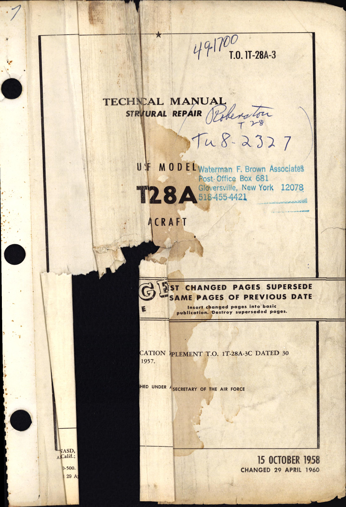 Sample page 1 from AirCorps Library document: Structural Repair Manual for T-28A