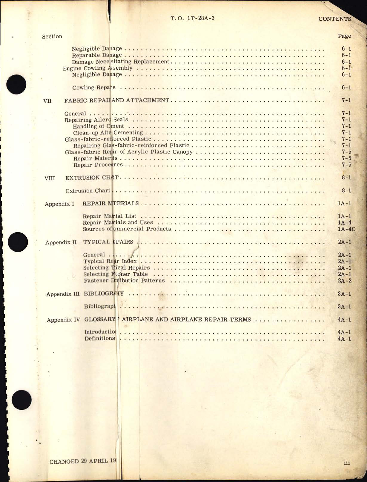 Sample page 5 from AirCorps Library document: Structural Repair Manual for T-28A