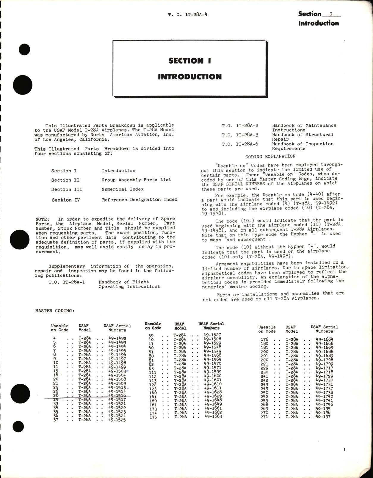 Sample page 7 from AirCorps Library document: Illustrated Parts Breakdown for USAF Series T-28A
