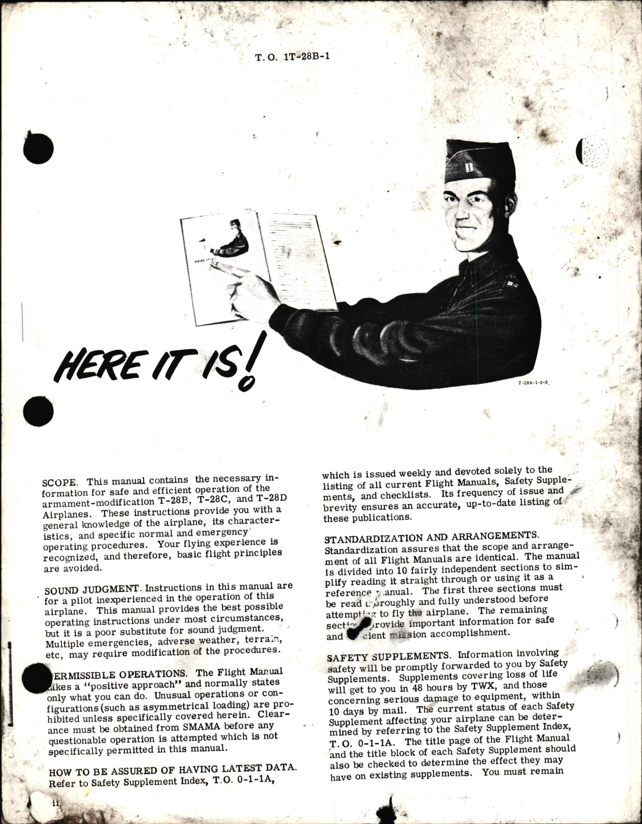 Sample page 1 from AirCorps Library document: Flight Manual for USAF Series Armament Modified T-28B, T-28C, & T-28D