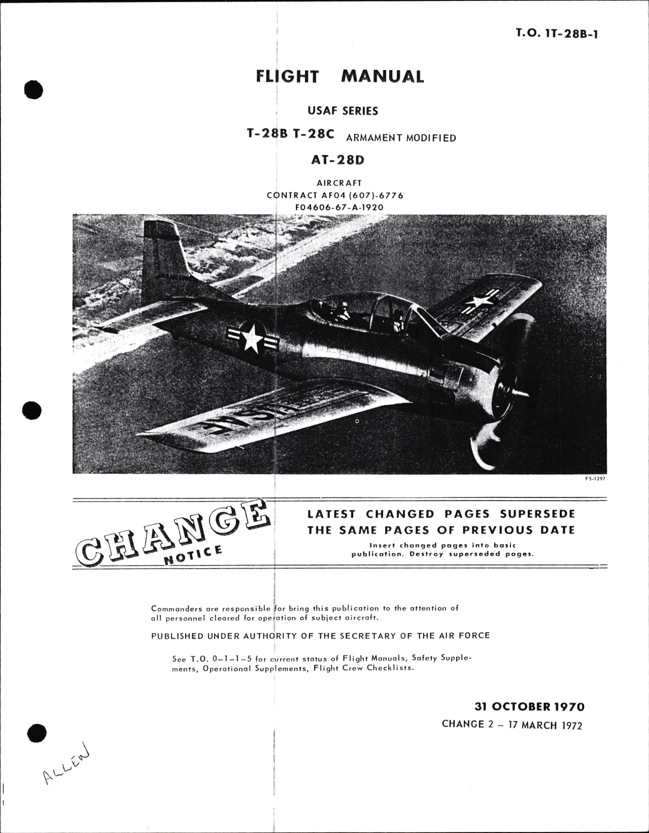 Sample page 5 from AirCorps Library document: Flight Manual for USAF Series T-28B, T-28C Armament Modified, & AT-28D