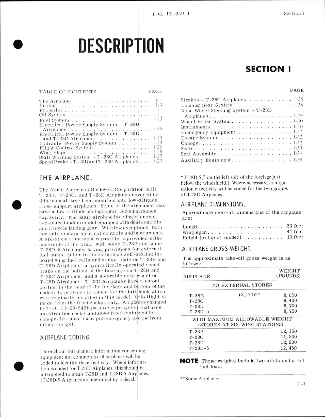 Sample page 7 from AirCorps Library document:  Flight Manual for USAF Series T-28B, T-28C Armament Modified, & T-28D