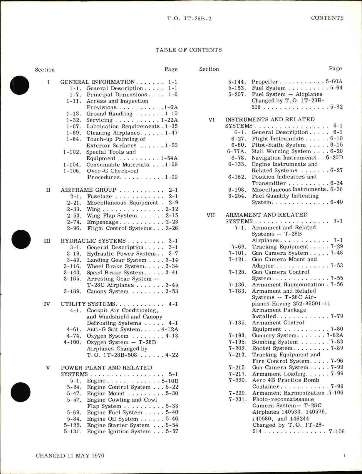 Sample page 5 from AirCorps Library document: Organizational Maintenance Manual for USAF Series T-28B & T-28C