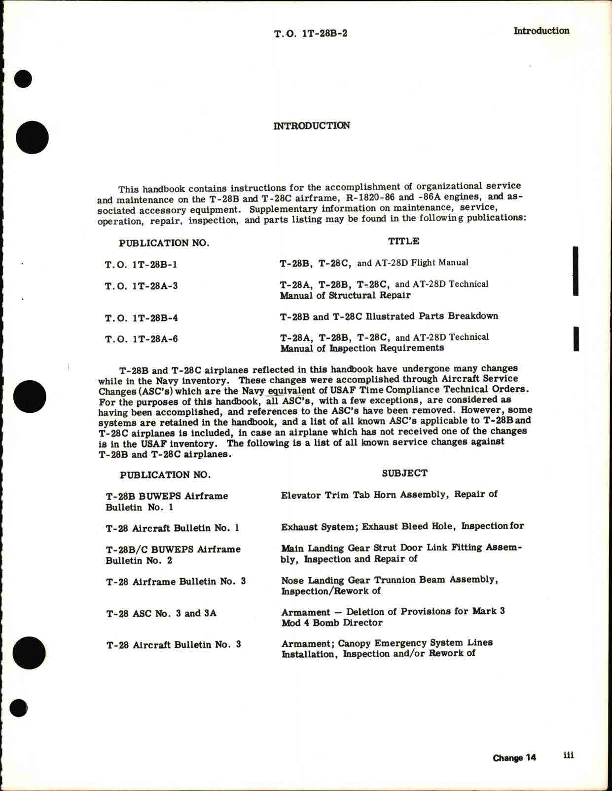 Sample page 7 from AirCorps Library document: Organizational Maintenance Manual for USAF Series T-28B & T-28C