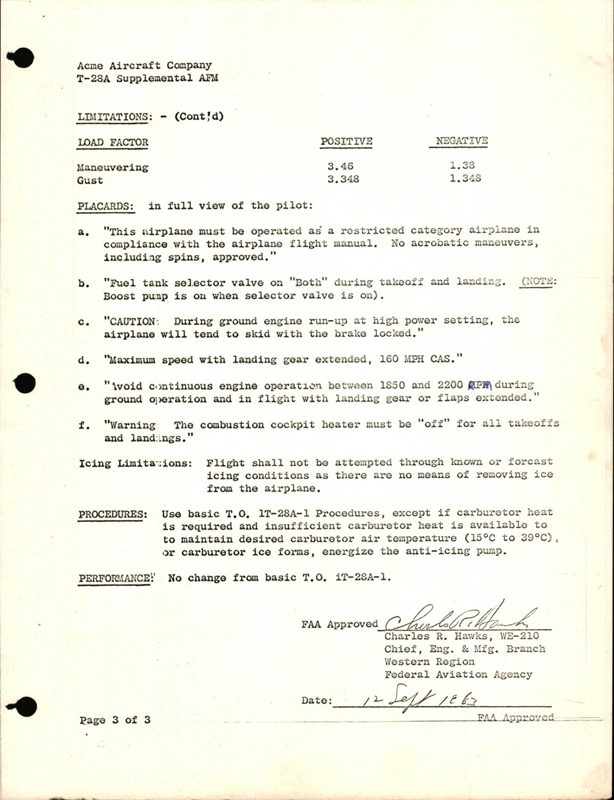 Sample page 5 from AirCorps Library document: FAA Approved Supplement to North American T28A Flight Handbook T.O. No. 1T-28A-1