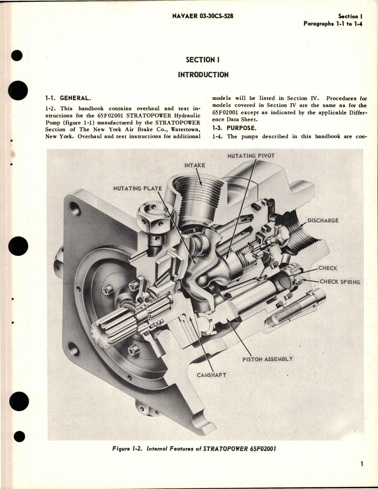 Sample page 5 from AirCorps Library document: Overhaul Instructions for Stratopower Hydraulic Pump - Model 65F Constant Series - 2GPM Delivery