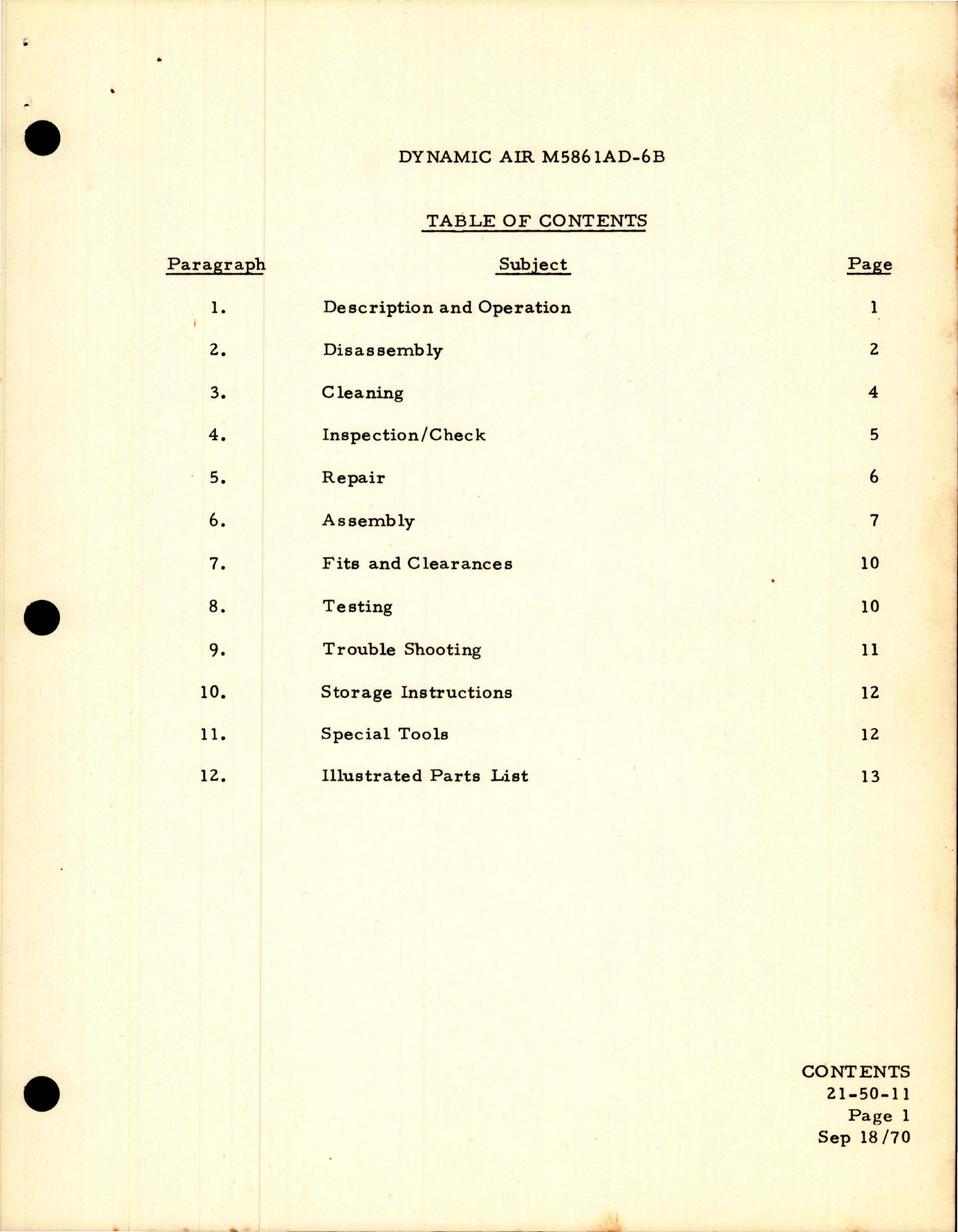 Sample page 5 from AirCorps Library document: Overhaul Manual  for DHC-6 Twin Otter Vaneaxial Blower - Part M5861AD-6B